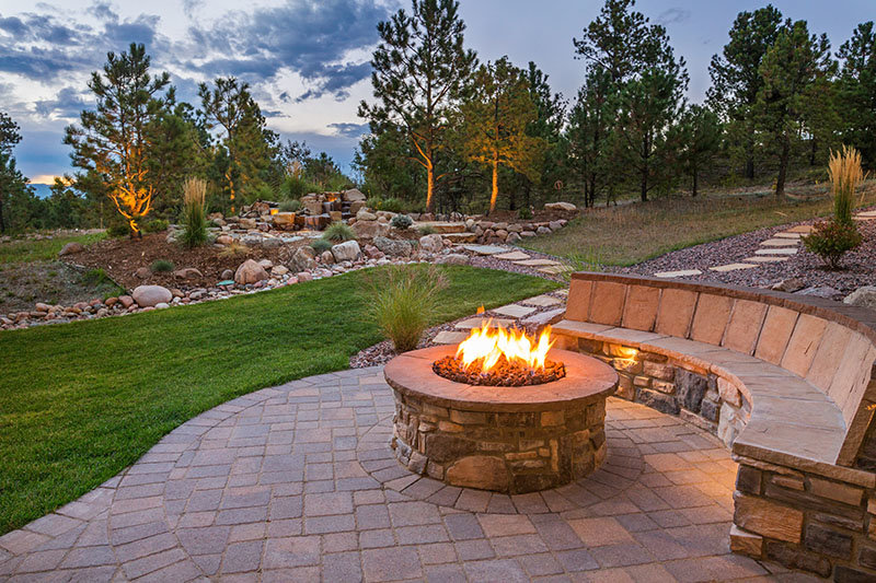 outdoor patio space with fire pit